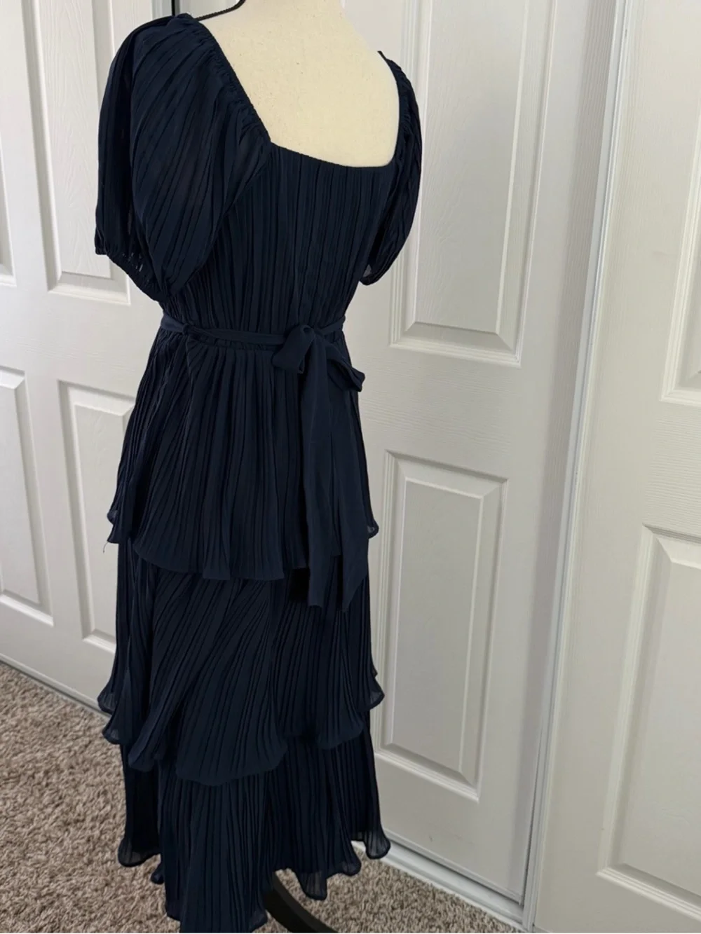 Lulus Decadent Plisse Tierred Midi Dress - Picture 5 of 5
